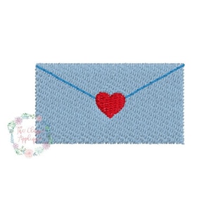 Valentine&#39;s Day envelope with heart mini fill stitch machine embroidery design file