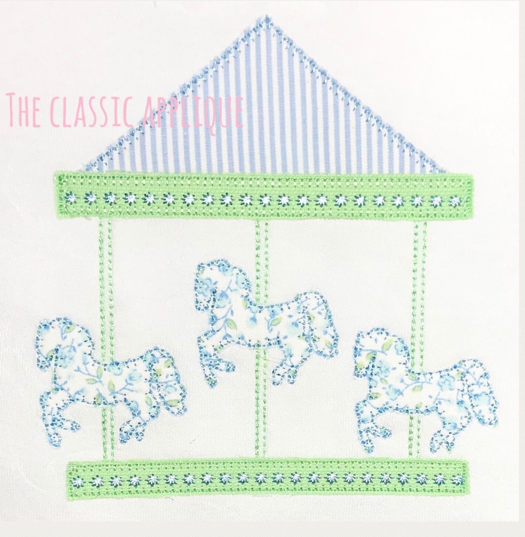 Kids On Round Carousel With Horses. Children Ride Merry-go-round In - Foto 7