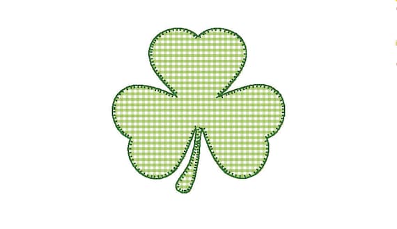 St. Patrick's Day blanket stitch shamrock applique embroidery design file