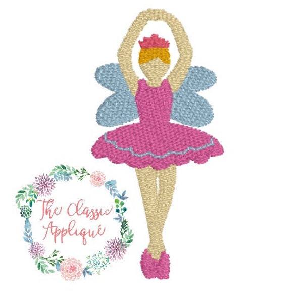 mini fill embroidery Fairy ballerina embroidery design file in 1.5 inch and 2 inch