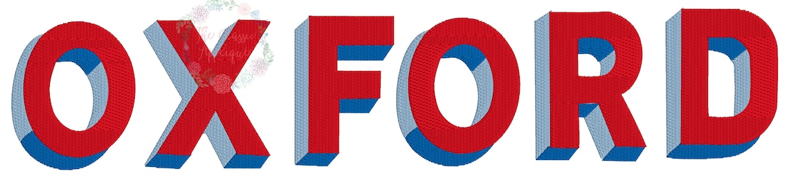 Three Color Block Print Fill Stitch Machine Embroidery Font by - Etsy