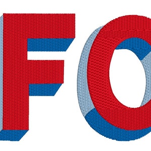 Three Color Block Print Fill Stitch Machine Embroidery Font by the ...