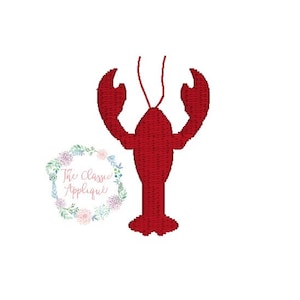 Crawfish, crayfish, lobster mini fill stitch machine embroidery design file