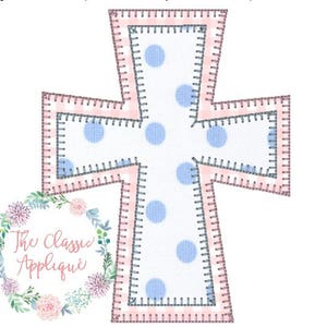 Easter double layer cross blanket stitch applique embroidery design file