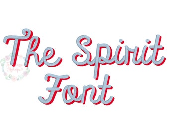 The Spirit font layered, shadow satin stitch cursive font for machine embroidery