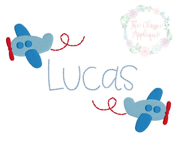Airplanes with tails mini fill embroidery monogram frame machine embroidery design file