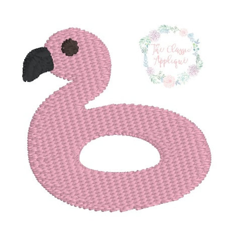 May include: Pink inflatable flamingo pool float with a black beak and eye.