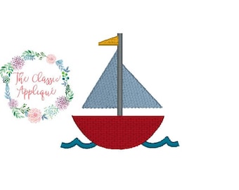 nautico estate vela barca mini riempimento punto macchina ricamo file disegno