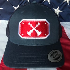 Free personalization, crossed bugles passport red shield fire fighter embroidered hat, firefighter gift, custom fire deparment hat