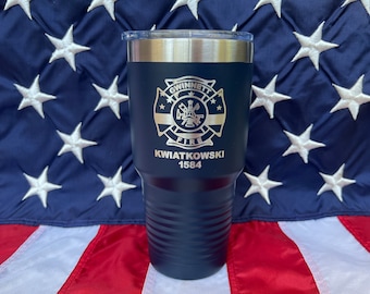 Custom firefighter tumbler, polar camel coffee tumbler, 30oz, custom firefighter gift, fireman