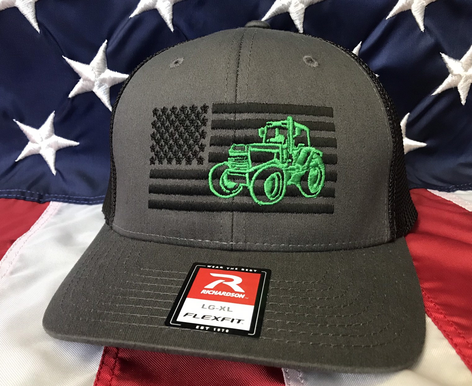 Any colors tractor flag embroidered hat trucker baseball cap farmer Any colors tractor flag embroidered hat trucker baseball cap farmer