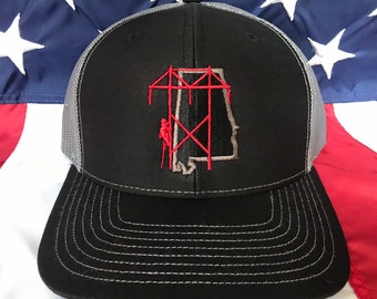 Any colors, any state, Alabama transmission lineman, Alabama lineman, transmission lineman, distribution lineman embroidered hat