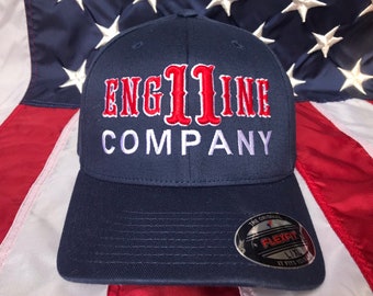 Free personalization custom Engine Company fighter station American flag hat, fire cap, custom fire fighter gift embroidered hat