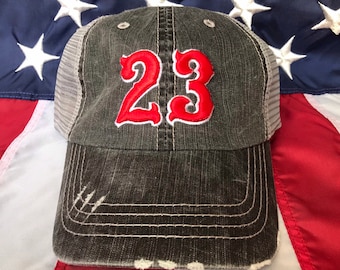 Any colors! Custom 3D number embroidered hat, baseball mom, football mom, sports mom, baseball hats, distressed