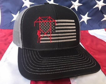 Any colors Lineman American flag embroidered hat, transmission lineman flag hat, lineman baseball cap