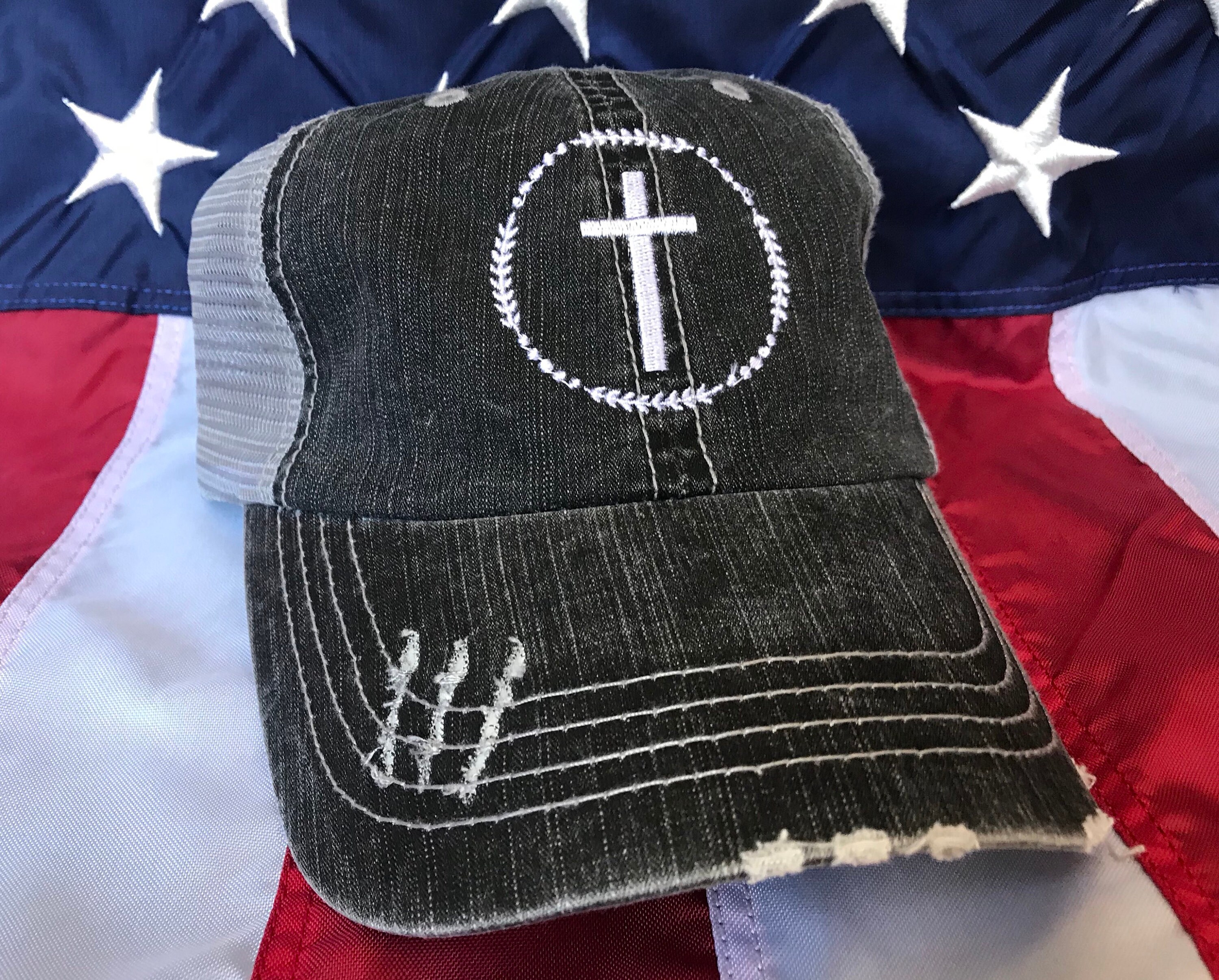 Cross border embroidered hat, Christian cross baseball hat, Christian