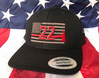 Free personalization charcoal grey Thin red line axe Fire fighter 3D red station number block American flag hat, fire cap, custom hat