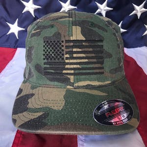 Mens, Free Personalization, American Flag Camo Hat, Embroidered Flag ...