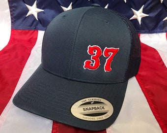 Free personalization 3D number puffed numbers side panel embroidered hat, fire station number, custom hat, sports number baseball cap