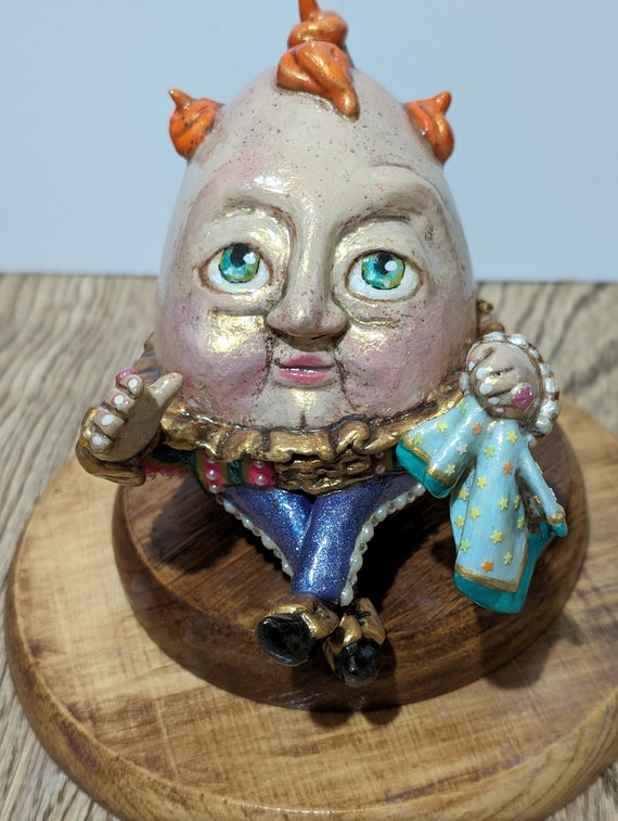 Little Red Hairy Humpty Dumpty. Cold Porcelain Humpty. Handmade