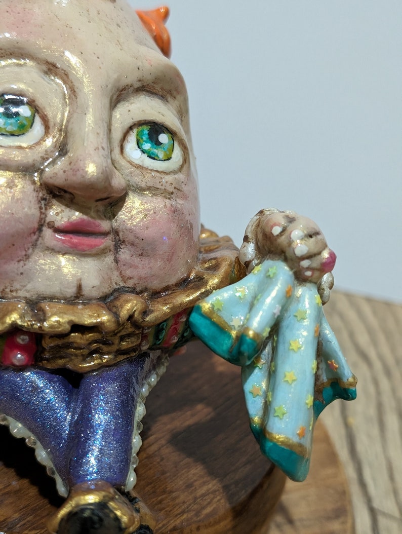 Little Red Hairy Humpty Dumpty. Cold Porcelain Humpty. Handmade Humpty ...
