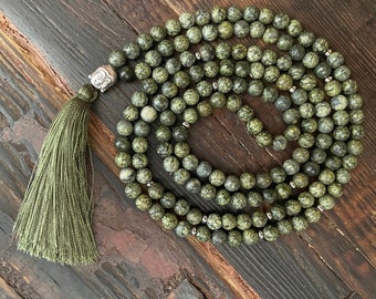 Collar Mala - serpentina y Buda, acero inoxidable