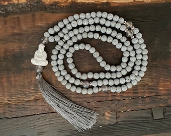 Mala Chain - Lava & Agate, Stainless Steel