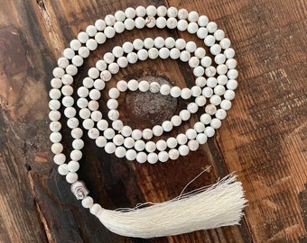 Mala Necklace - Howlite & Buddha