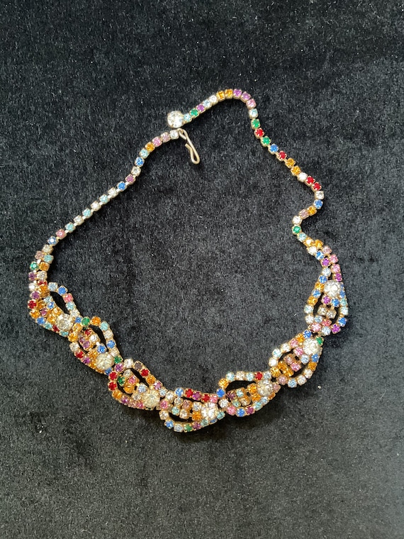 Colorful rhinestone necklace