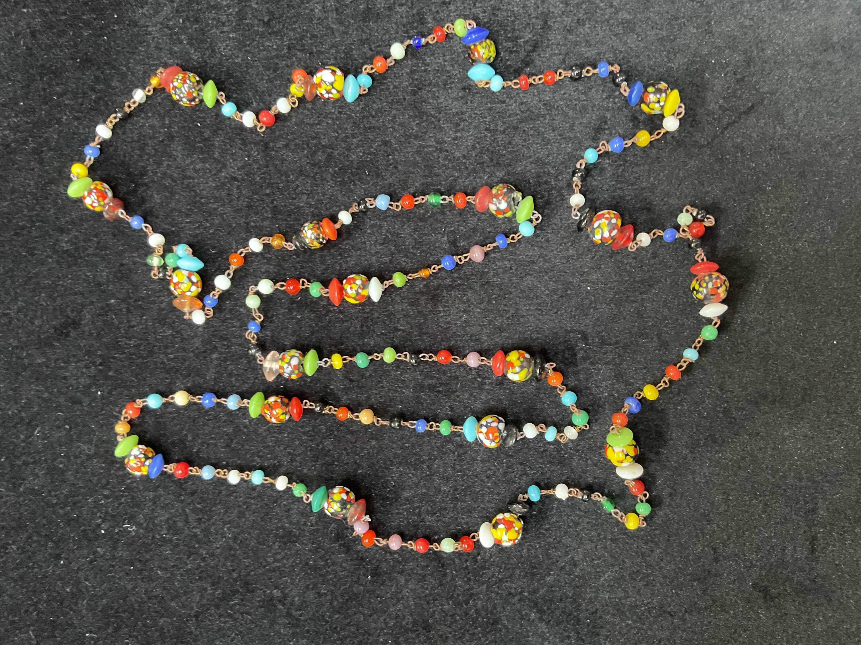Multicolored Beaded Necklace, 23 Inches Long - Etsy