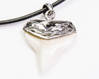 bull shark tooth sterling silver necklace  silver shark tooth pendant  silver shark tooth jewelry silver shark tooth charm necklace