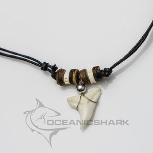 Shark tooth necklace Sharks teeth bone beaded boys shark tooth necklace jewellery white shark tooth