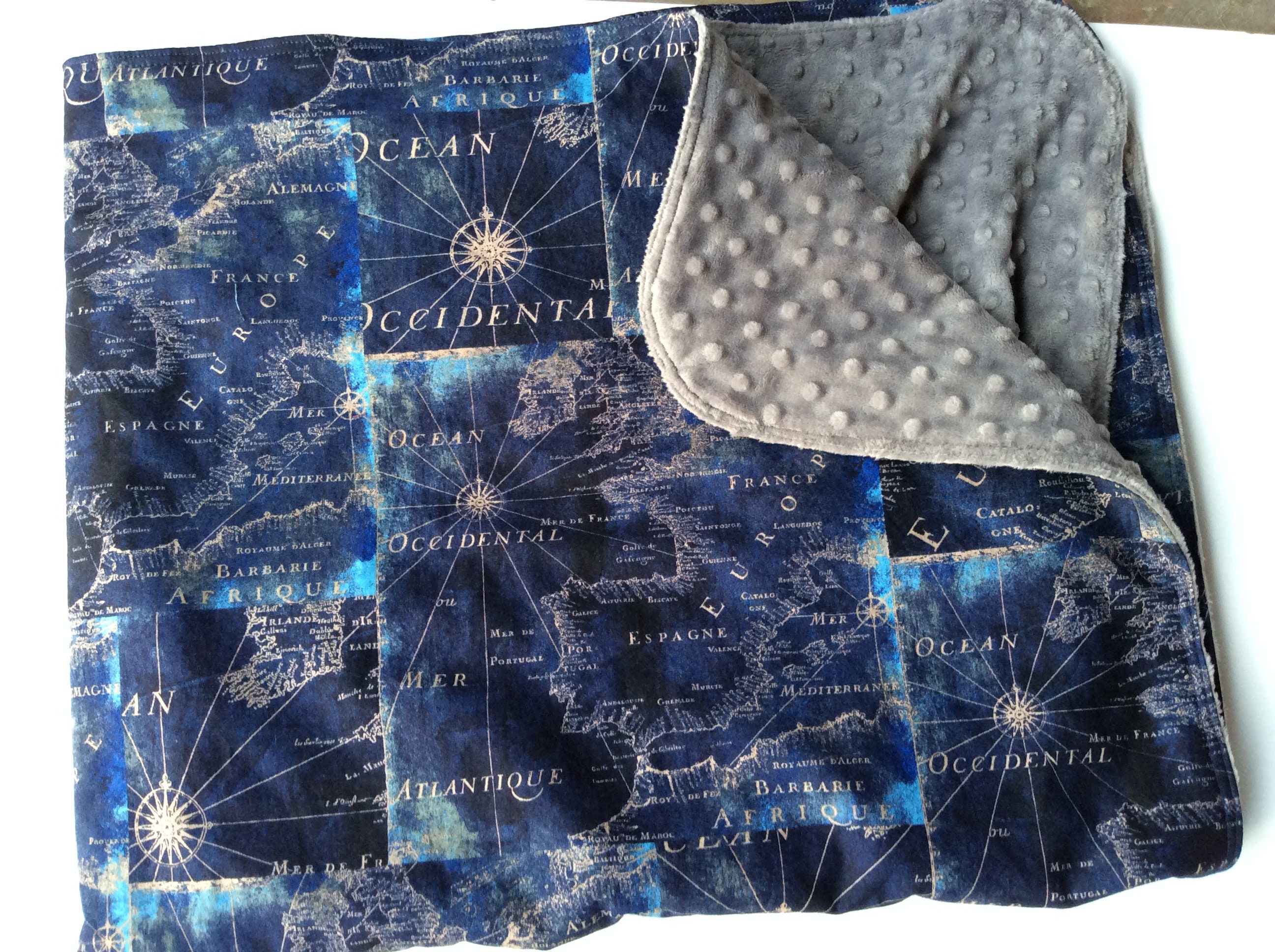 Map blanket.map blanket.map nursery.baby gift blanket.world Etsy