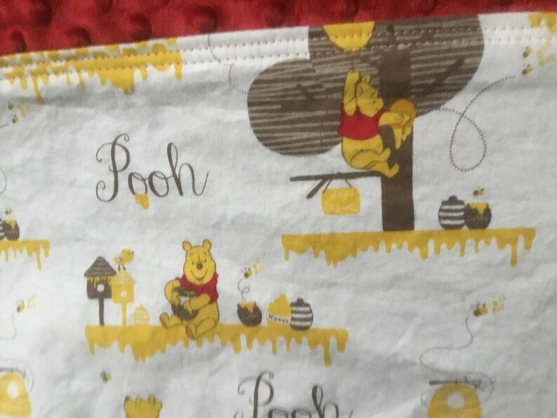 Bear baby blanket-100 acre woods blanket-Winnie the Pooh nursery-winnie the Pooh blanket-honey tree blanket-baby minky blanket-bear blanket