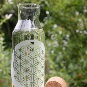 Karaffe mit der Blume des Lebens und Korkverschluß, 1l