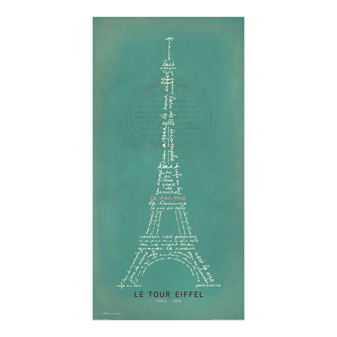 Eiffel Tower in French Words by Stephanie Marrott Etsy