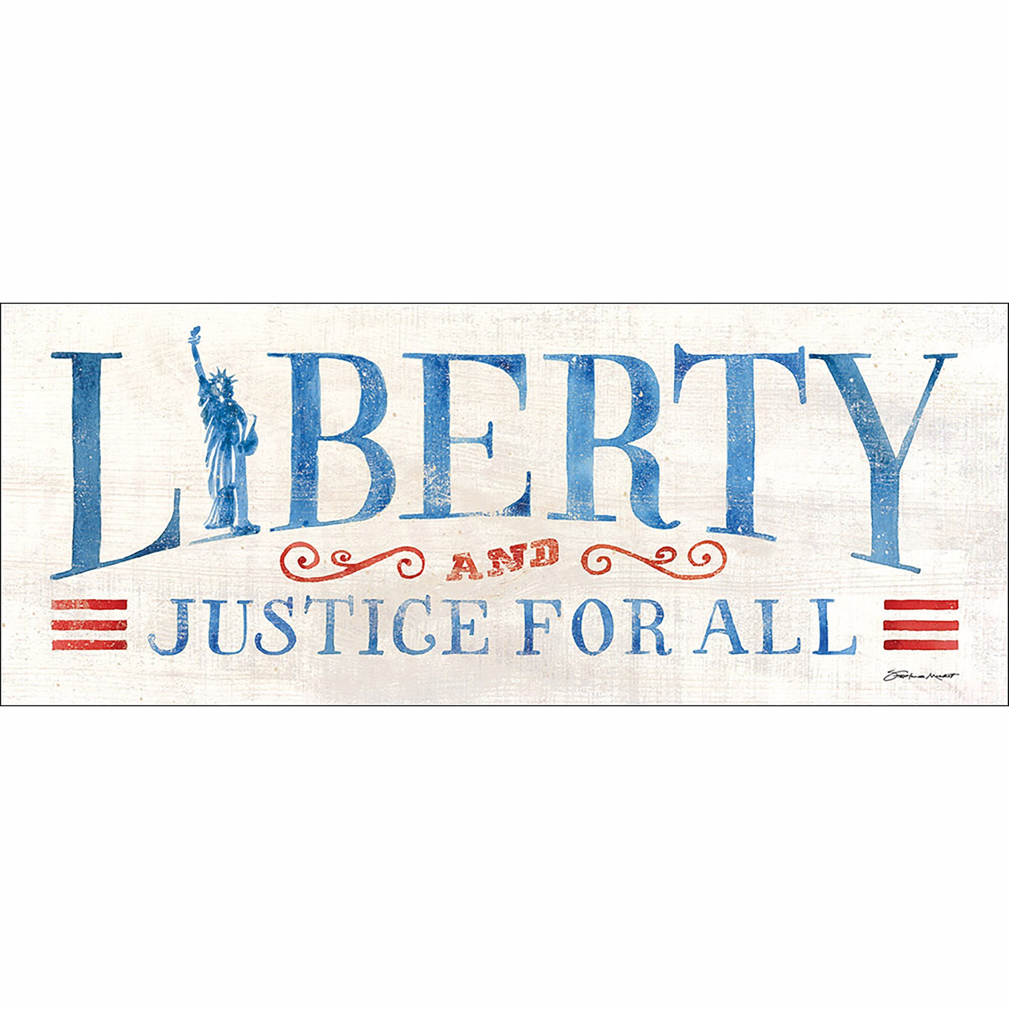 Liberty and Justice for All 28x8 Print Etsy