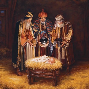 大注目 Three Wisemen by Mark Missman 18x18 Baby Jesus Holiday パンツ