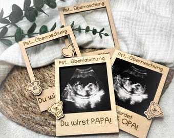 Pregnancy announcement with ultrasound picture frame, you're going to be a dad, grandma, grandpa, Polaroid photo frame gift