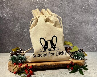 Geschenkbeutel Snacks Für Dich - Leckerli-Säckchen für Hundekekse, Geschenk für Hunde, Geschenksäckchen zur Aufbewahrung von Hundekeksen