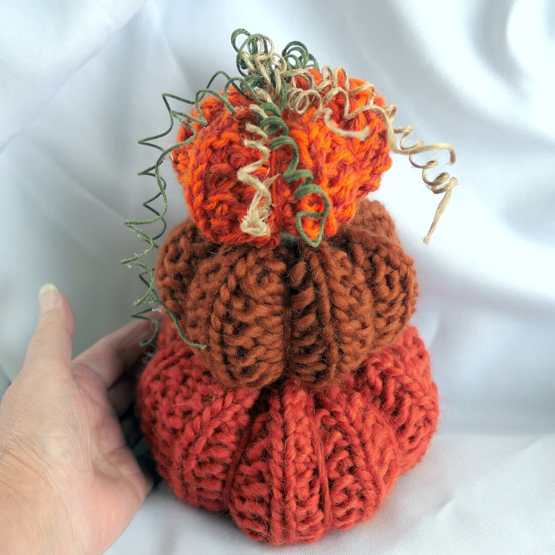 Halloween Thanksgiving Pumpkin Decoration Set Of 3 Stacked Etsy