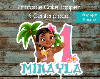 Moana Baby Cake Topper, Moana Cake Topper, Printable Moana Centerpiece, Moana Birthday Party Decorations, Moana Centerpieces, Moana Cake