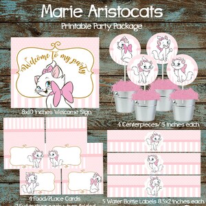 Kitty Party Marie Party Package Marie Aristocats Printable Party Package Disney Marie Party Package Marie Aristocats Birthday Party