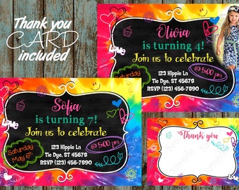 tie dye invitation etsy