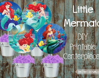 Little Mermaid Cupcake Toppers Little Mermaid Birthday Party Etsy