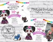 Printable Day of The Dead Invitation, Sugar Skull Invites, Day of The Dead Birthday Invites, Dia de los Muertos Invitation, Halloween Invite
