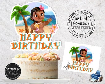 Baby Moana Cake Topper Etsy