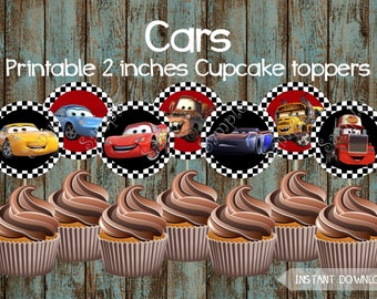 Cars Cupcake Toppers Etsy
