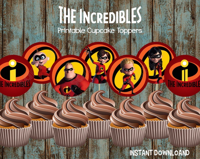 Printable Incredibles Cupcake Toppers the Incredibles 2 Etsy