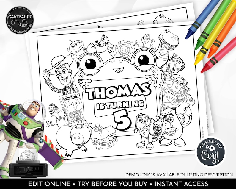 Toy Story 5 Activity Placemat Toy Story Placemat Toy Story Coloring Sheet Custom Coloring Toy Story Placemats Woody Coloring Sheets Toy Story Party Favors Woody Favors Buzz Lightyear Toy Story Coloring Page Birthday Party Favor It's a Boy Story Birthday Party Activity and Coloring Sheet Toy Story Printable Coloring Placemat For table Personalized Acivity Sheet Mat
